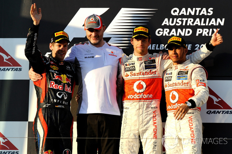 2012: 1. Дженсон Баттон, 2. Себастьян Феттель, 3. Льюис Хэмилтон