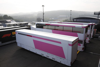 Force India trucks in the paddock