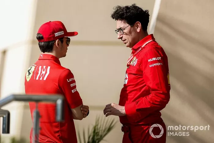 Charles Leclerc, Ferrari y Mattia Binotto Director Ferrari 