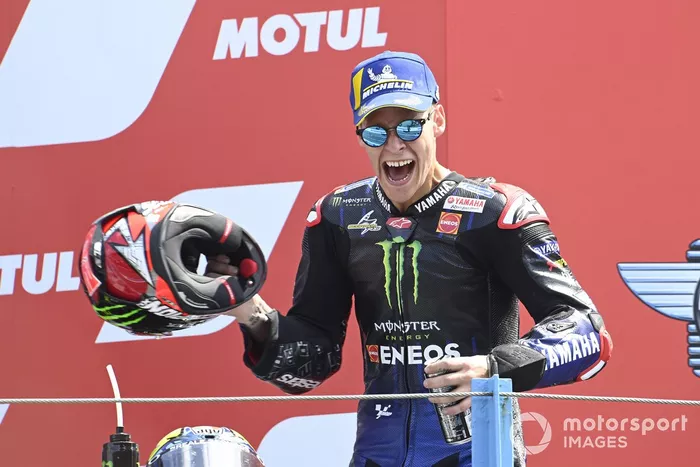 Podio: il vincitore della gara Fabio Quartararo, Yamaha Factory Racing