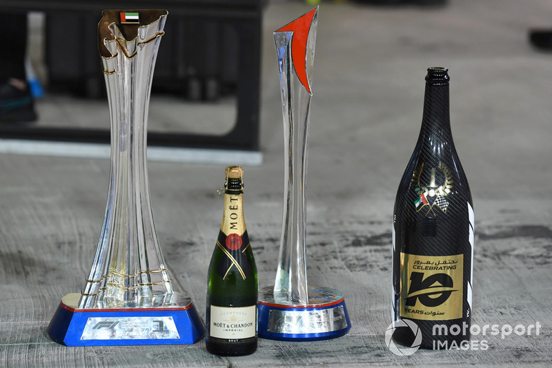 Trophies and champagne