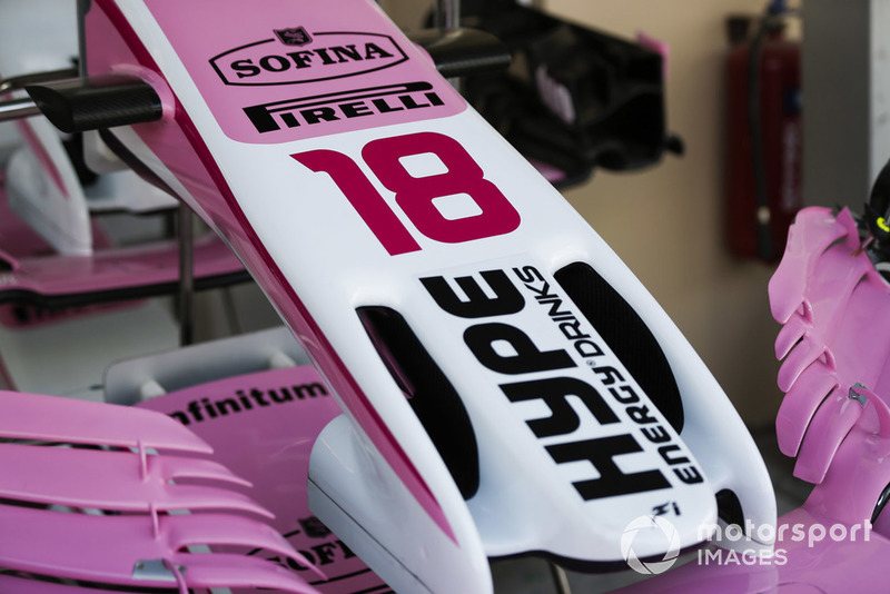 Nose detail of the Sergio Perez Racing Point Force India VJM11