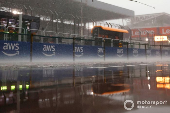 Lluvia previa a la sesión de clasificación 
