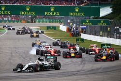 Lewis Hamilton, Mercedes AMG F1 W07 Hybrid leads at the start of the race