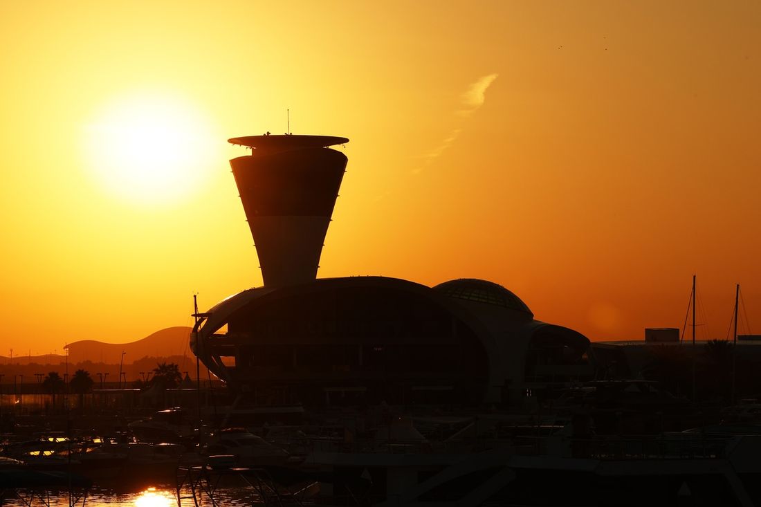 A general view as the sun rises over the circuit