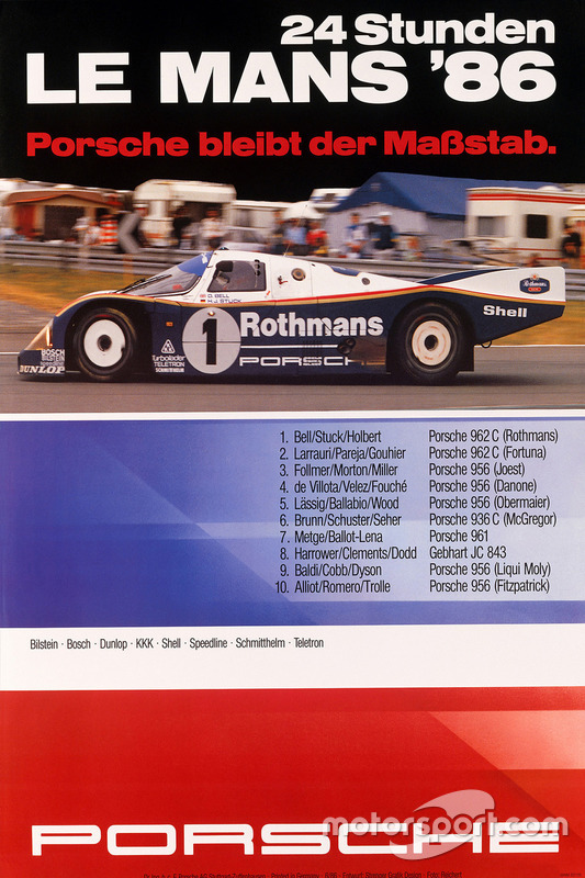 Poster Porsche 24h de Le Mans 1986