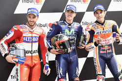 Il poleman Maverick Viñales, Yamaha Factory Racing, il secondo qualificato Andrea Dovizioso, Ducati