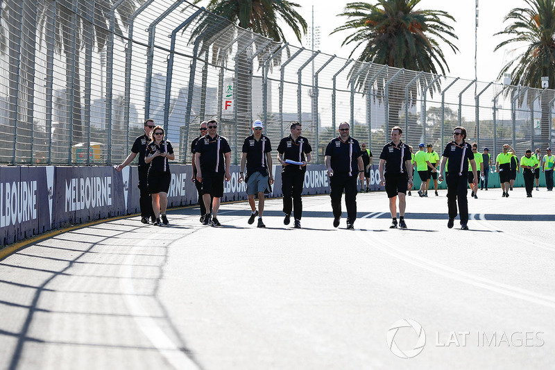 Track walk with Esteban Ocon, Force India