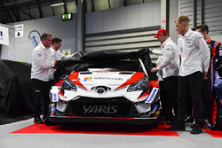 Le team Toyota WRC, avec Jari-Matti Lavala, Ott Tanak et Esapekka Lappi