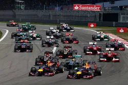 Start: Sebastian Vettel, Mark Webber, Red Bull lead