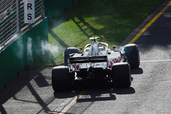Romain Grosjean, Haas F1 Team VF-18 yarış dışı kaldıktan sonra