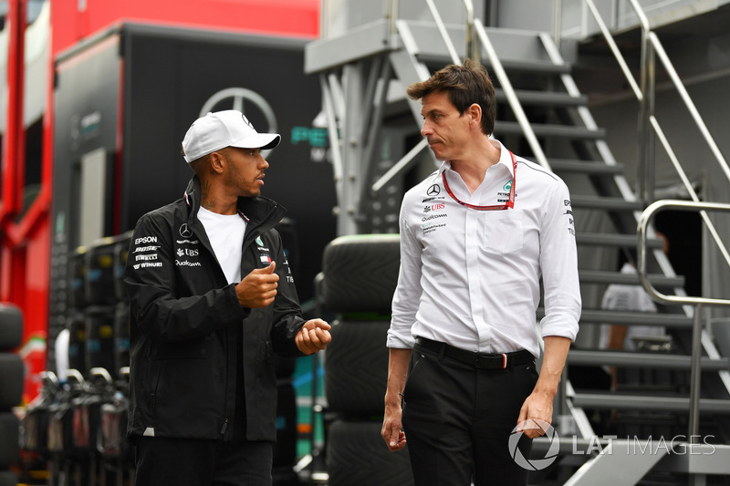 Lewis Hamilton, Mercedes-AMG F1 and Toto Wolff, Mercedes AMG F1 Director of Motorsport