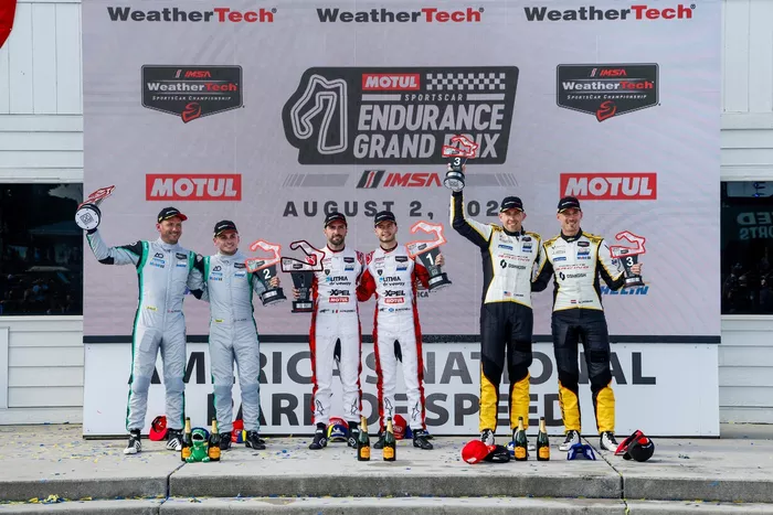 #77 AO Racing Porsche 911: Nick Tandy, Harry King, #9 Pfaff Motorsports Lamborghini Temerario GT3: Andrea Caldarelli, Sandy Mitchell, #4 Corvette Racing by Pratt Miller Motorsports Corvette Z06 GT3.R: Tommy Milner, Nicky Catsburg