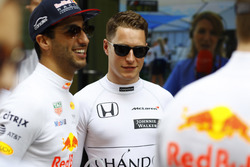 Daniel Ricciardo, Red Bull Racing, and Stoffel Vandoorne, McLaren