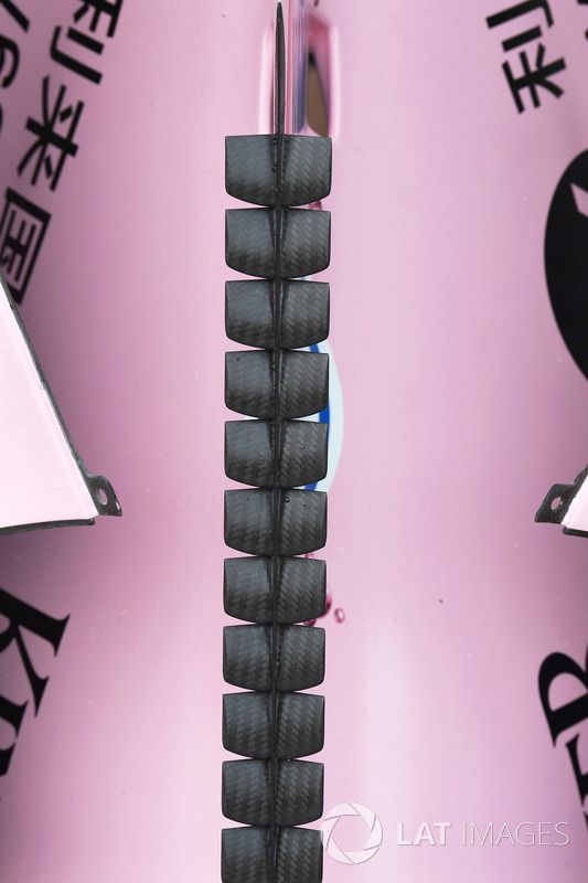 Sahara Force India VJM10 detalle de la tapa de motor