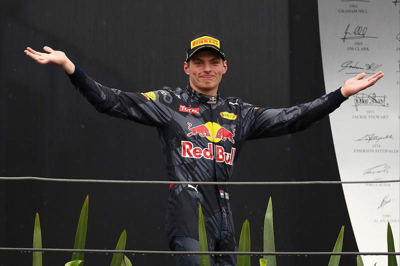 Podio: tercer lugar Max Verstappen, Red Bull Racing