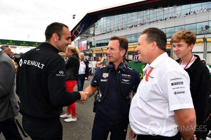 Cyril Abiteboul, Renault Sport F1; Dr Helmut Marko, Red Bull; Christian Horner, Red Bull Racing Team y Zak Brown, McLaren