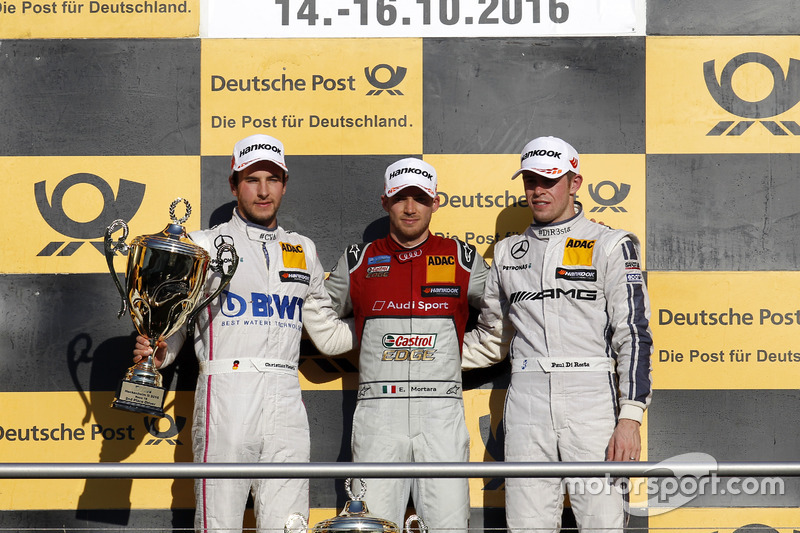 Podium : Le vainqueur Edoardo Mortara, Audi Sport Team Abt Sportsline, Audi RS 5 DTM; le deuxième Christian Vietoris, Mercedes-AMG Team Mücke, Mercedes-AMG C63 DTM; le troisième Paul Di Resta, Mercedes-AMG Team HWA, Mercedes-AMG C63 DTM