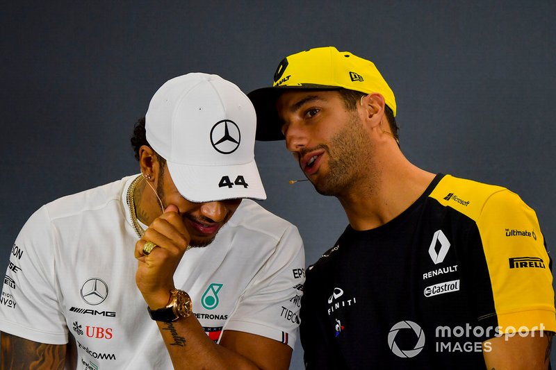 Lewis Hamilton, Mercedes AMG F1 and Daniel Ricciardo, Renault F1 Team in Press Conference