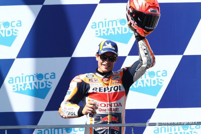 Podio: segundo lugar Marc Márquez, Equipo Repsol Honda