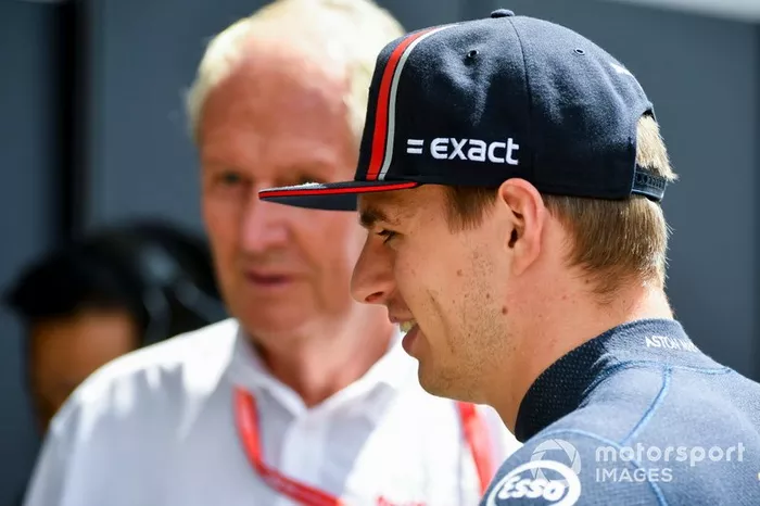Max Verstappen, Red Bull Racing, y Helmut Marko, Red Bull Racing