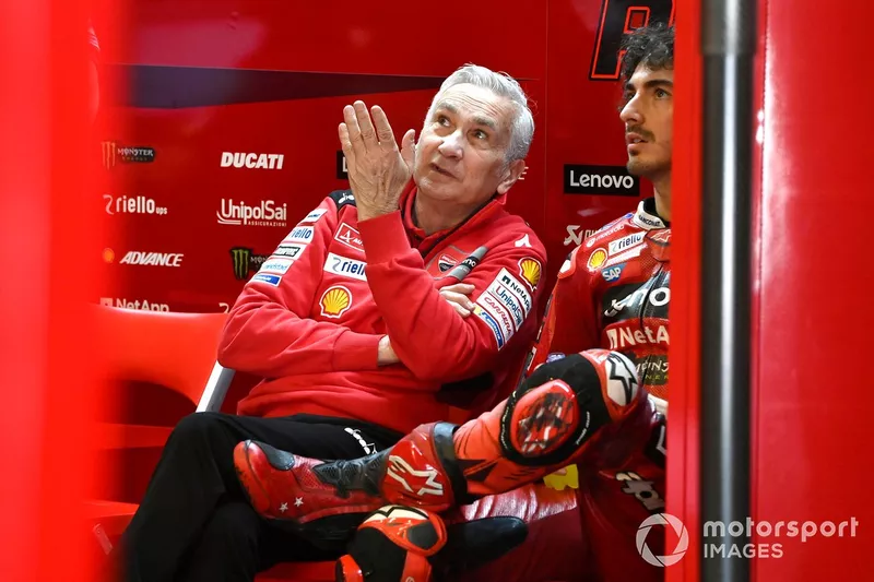 Davide Tardozzi, Team manager Ducati Team, Francesco Bagnaia, Ducati Team