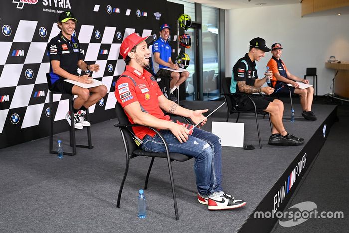 Conferencia: Valentino Rossi, Yamaha Factory Racing, Andrea Dovizioso, Ducati Team, Joan Mir, Team Suzuki MotoGP, Fabio Quartararo, Petronas Yamaha SRT, Brad Binder, Red Bull KTM Factory Racing