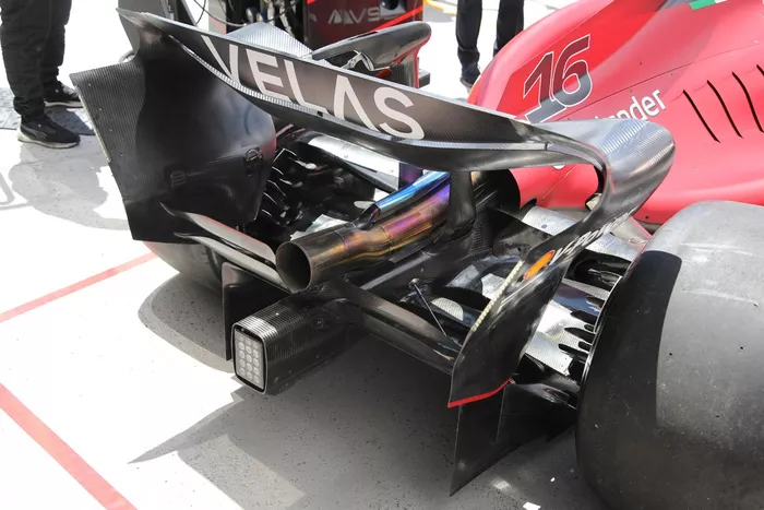 Detalle del difusor del Ferrari F1-75