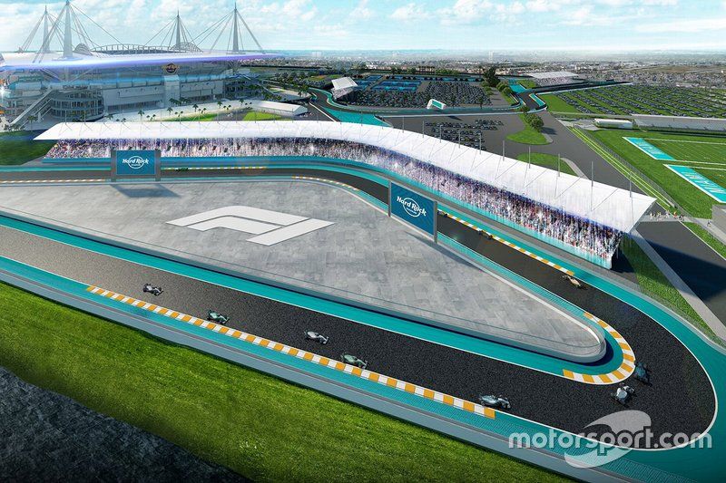 Boceto del circuito de Miami alrededor del Hard Rock Stadium