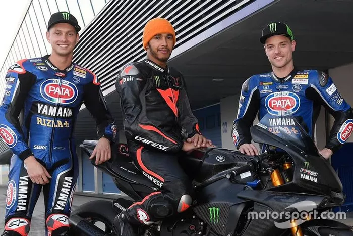Michael van der Mark, Lewis Hamilton en Alex Lowes