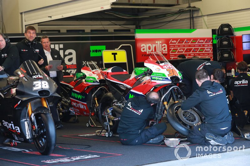 Bradley Smith's Aprilia garage