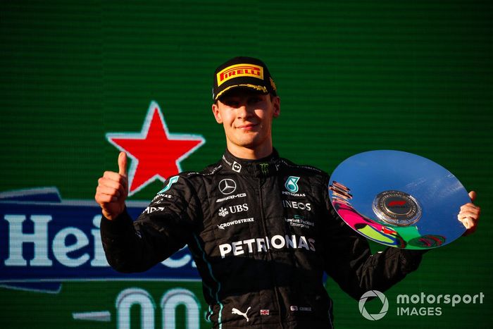 Podio: tercer lugar George Russell, Mercedes-AMG