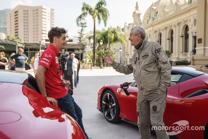 Claude Lelouch and Charles Leclerc, Ferrari