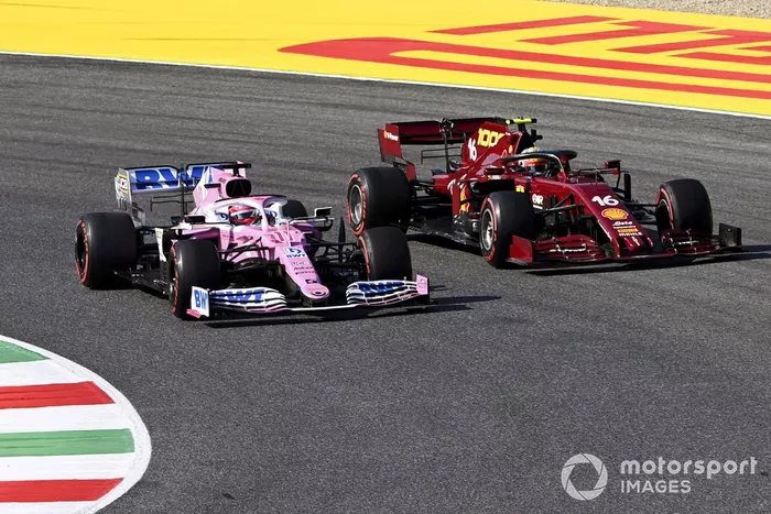 Sergio Pérez, Racing Point RP20, Charles Leclerc, Ferrari SF1000