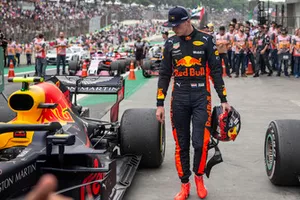 Max Verstappen, Red Bull Racing dans le Parc Fermé