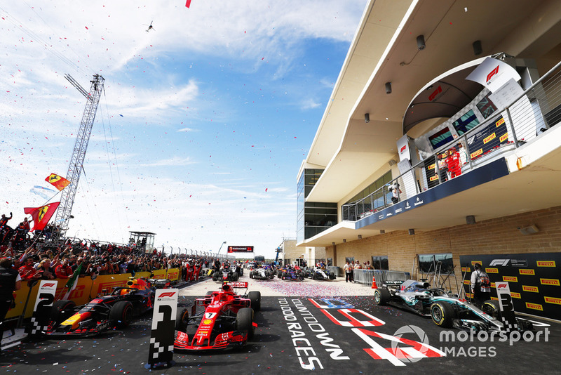 Suasana podium GP Amerika Serikat