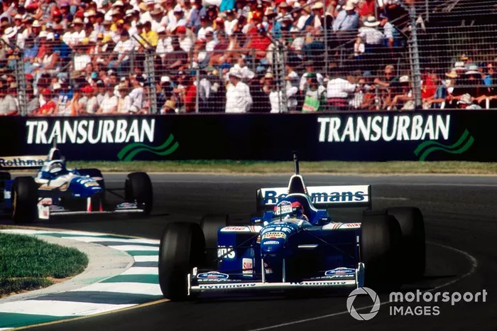 Jacques Villeneuve,  Williams FW18 Renault, Damon Hill, Williams FW18 Renault