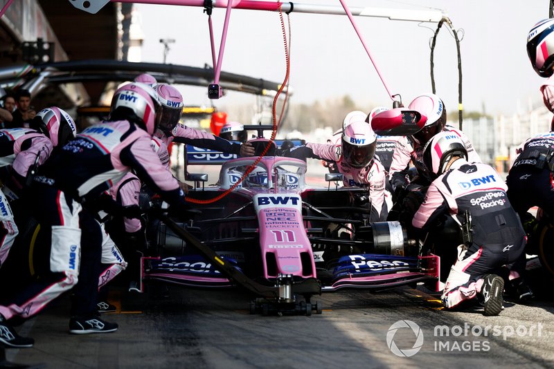 Sergio Perez, Racing Point F1 Team RP19, pit stop
