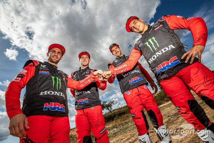 #1 Monster Energy Honda Team: Ricky Brabec, #4 Monster Energy Honda Team: Jose Ignacio Cornejo Florimo, #47 Monster Energy Honda Team: Kevin Benavides, #88 Monster Energy Honda Team: Bort Joan Barreda