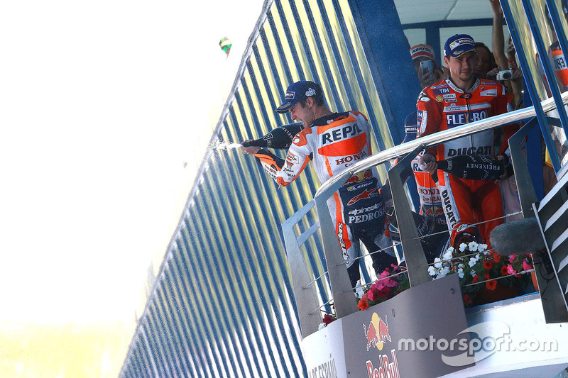 Podium: Race winner Dani Pedrosa, Repsol Honda Team, second place Marc Marquez, Repsol Honda Team