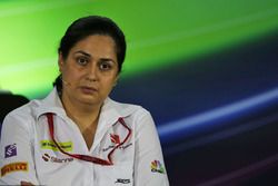 Monisha Kaltenborn, Team Principal Sauber lors de la conférence de presse de la FIA