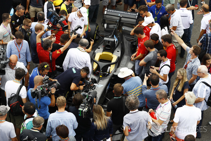 The new 2018 F2 car in the paddock