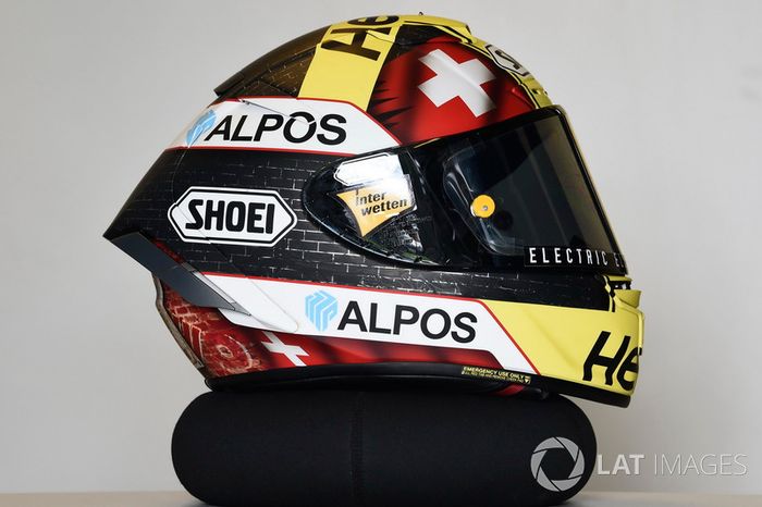 El casco de Thomas Luthi, CarXpert Interwetten