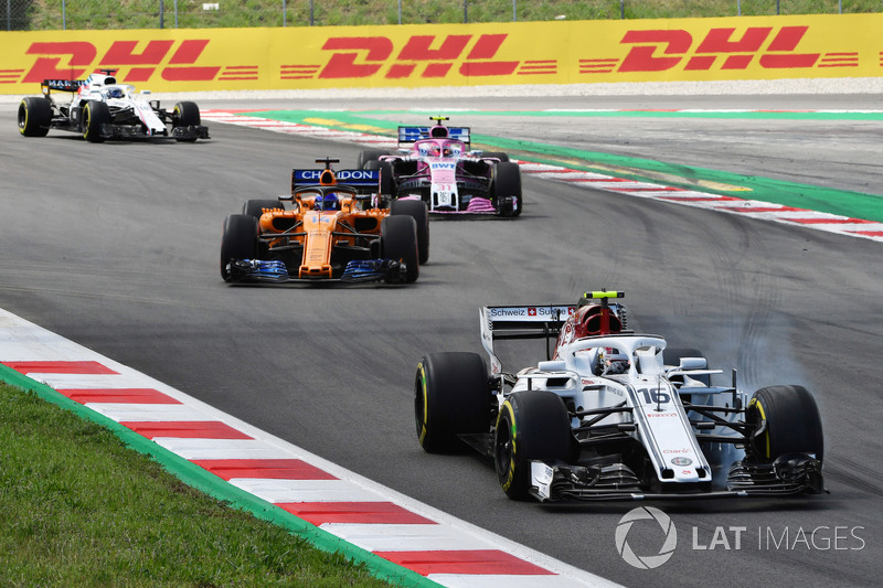 Charles Leclerc, Sauber C37, bloccaggio