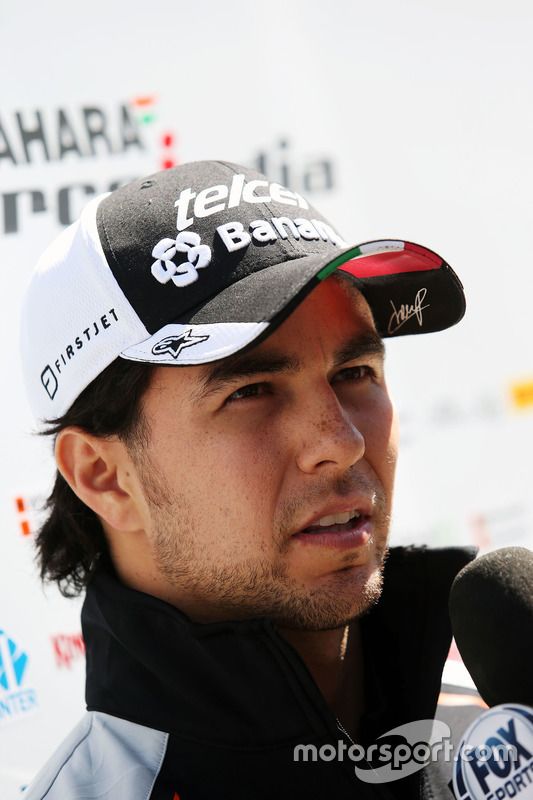 Sergio Pérez, Sahara Force India F1 con los medios de comunicación