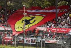 A large banner from Ferrari fans in the grandstand