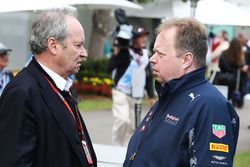 Jerome Stoll, Renault Sport F1, avec Andy Palmer, Aston Martin