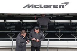 Zak Brown, Executive Director, McLaren Technology Group, Eric Boullier, Racing Director, McLaren