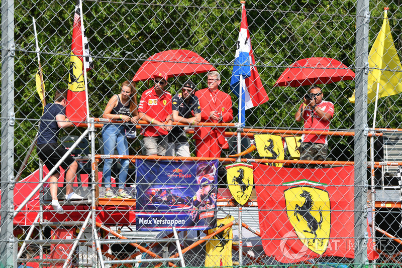 Ferrari fans and banners