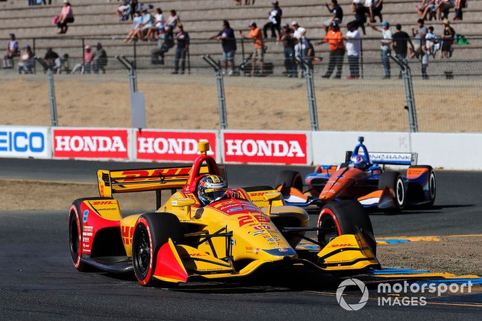 Ryan Hunter-Reay, Andretti Autosport Honda, Scott Dixon, Chip Ganassi Racing Honda